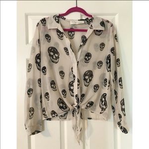 Vintage Havana Skull Sheer Blouse